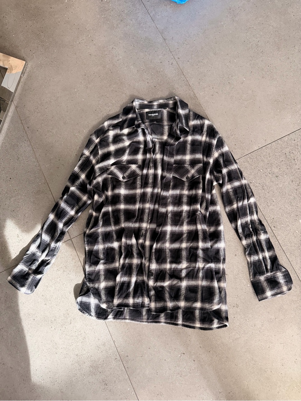 The Kooples Black & White Plaid Casual Button-Down Shirt